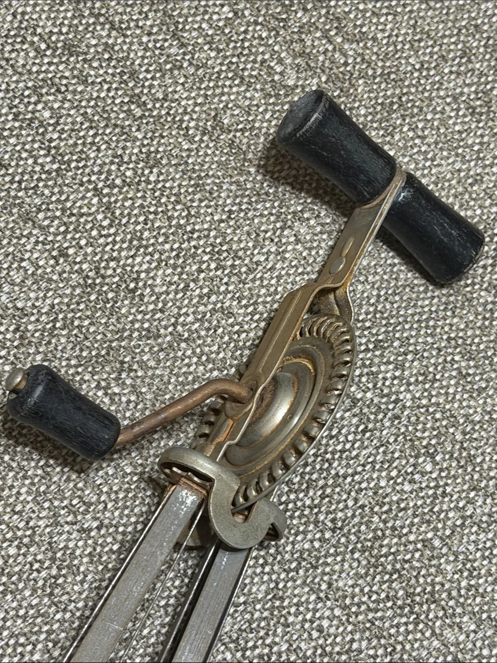 Black wooden handle vintage egg beater/Mixer